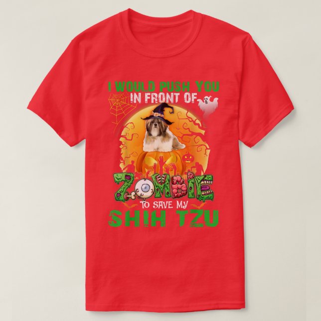 Beängstigend drücken Sie vor Zombies, um meinen Sc T-Shirt (Design vorne)