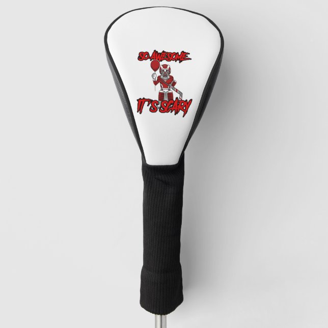 Beängstigend Funny Halloween Clown Hockey Goalie Golf Headcover (Vorderseite)