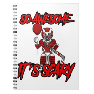 Beängstigend Funny Halloween Clown Hockey Goalie Notizblock