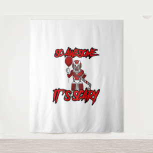 Beängstigend Funny Halloween Clown Hockey Goalie Wandteppich