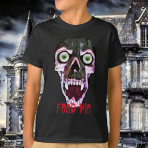 Beängstigend Füttre Me Bloody Halloween Ghoul Skul T-Shirt