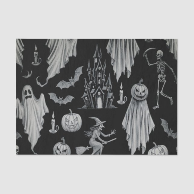 Beängstigend Ghost Halloween Seidenpapier (Vorderseite)