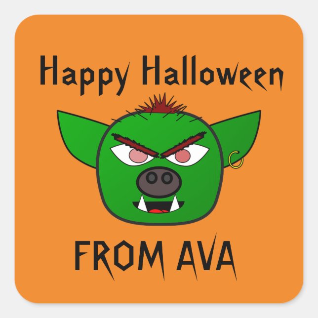 BEÄNGSTIGEND GOBLIN HALLOWEEN STICKER (Vorderseite)