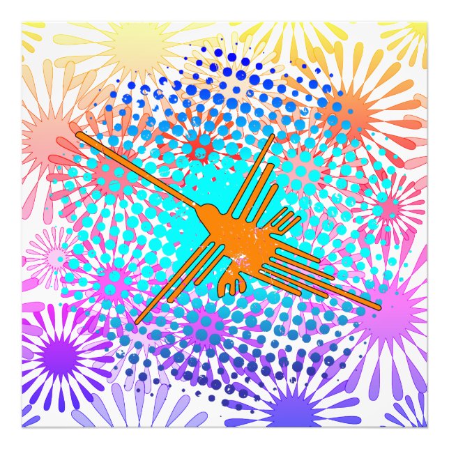 Beängstigend Golden Nazca Lines Hummingbird Fotodruck (Vorne)