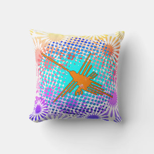 Beängstigend Golden Nazca Lines Hummingbird Kissen