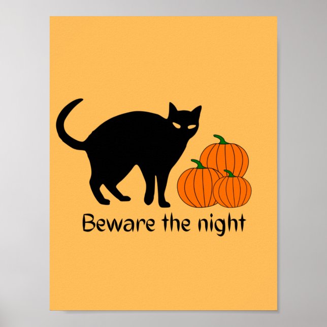 Beängstigend Halloween Black Cat Pumpkin Poster (Vorne)