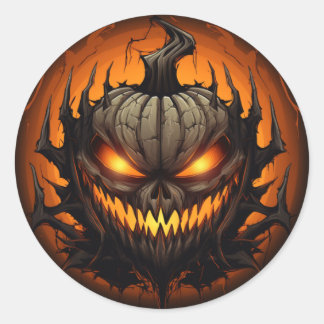 Beängstigend Halloween Pumpkin Runder Aufkleber