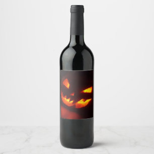 Beängstigend Halloween Pumpkin Weinetikett