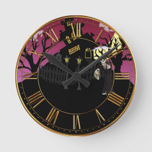 Beängstigend Halloween Runde Wanduhr