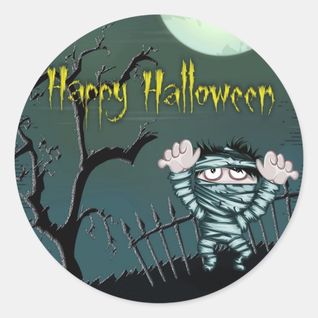 Beängstigend Halloween Runder Aufkleber (Vorderseite)