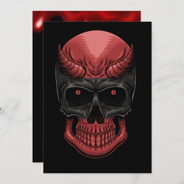 Beängstigend Halloween Skull Ankündigung (Vorne/Hinten)