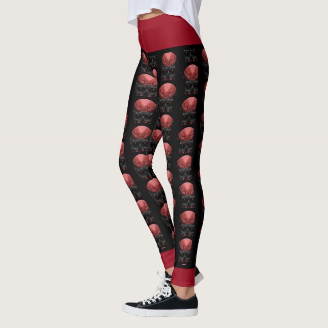 Beängstigend Halloween Skull Leggings (Links)