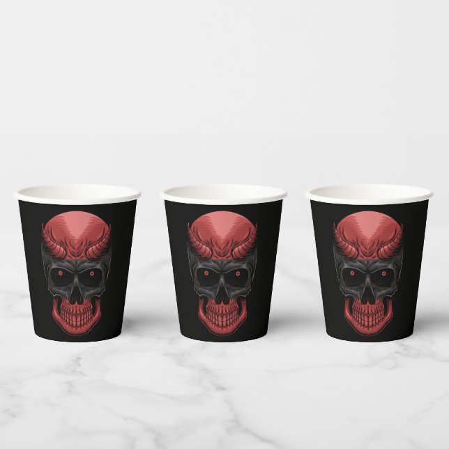 Beängstigend Halloween Skull Pappbecher (Multi)