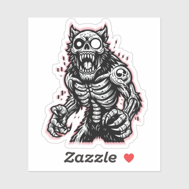 Beängstigend Halloween Zombie Werewolf Aufkleber (Blatt)
