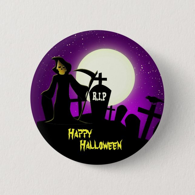 Beängstigend Happy Halloween Button (Vorderseite)