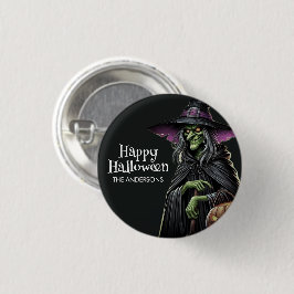 Beängstigend-Hexe-Themed Halloween Button