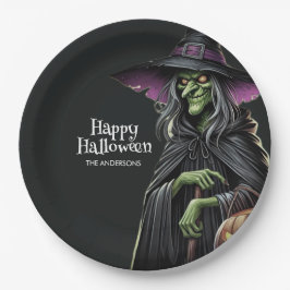 Beängstigend-Hexe-Themed Halloween Pappteller
