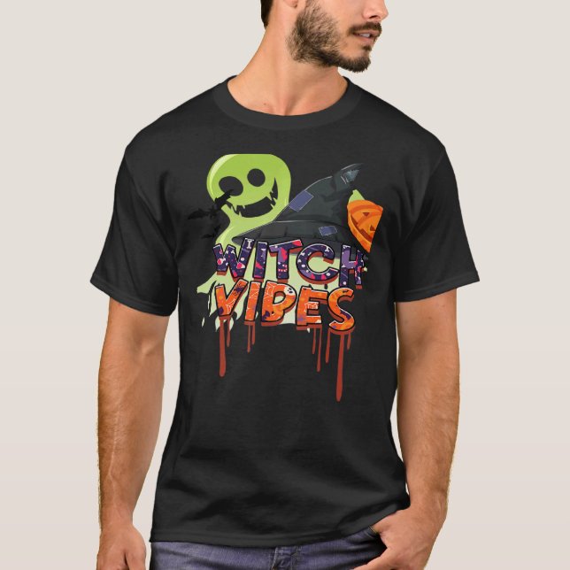 Beängstigend Hexe Vibes T-Shirt (Vorderseite)