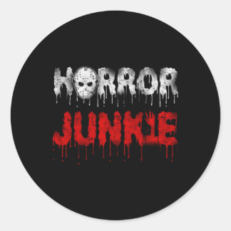 Beängstigend Horror Movie Hockey Junkie Runder Aufkleber
