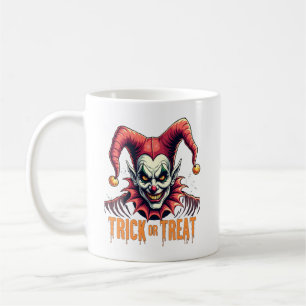 Beängstigend Jester Trick oder Treat Halloween Cof Kaffeetasse