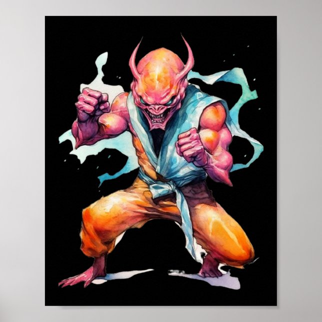 Beängstigend Martial Arts Fighter Karate Boxer Com Poster (Vorne)