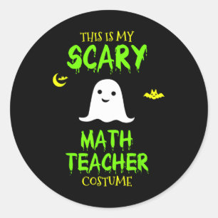 Beängstigend Mathematiklehrer Kostüm Halloween Laz Runder Aufkleber