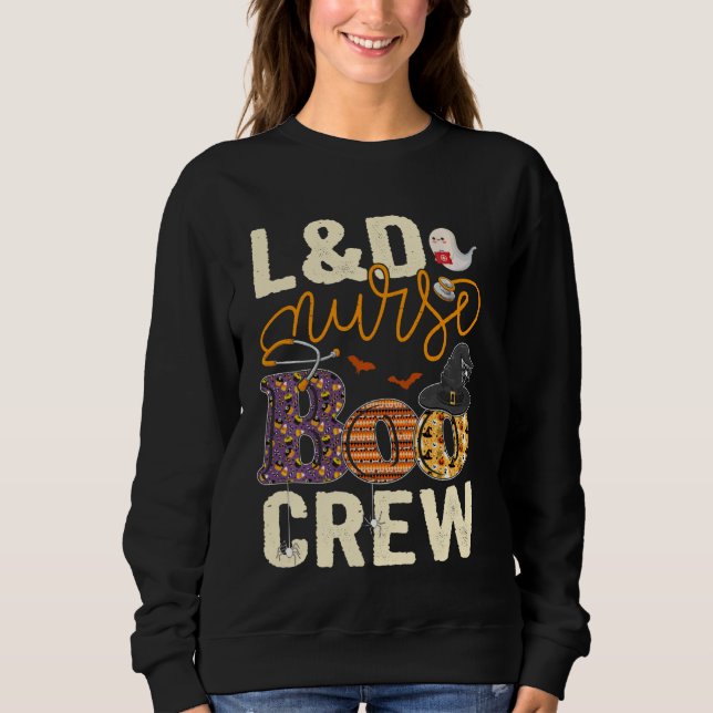 Beängstigend Nurse Halloween Ghost Spider L&D Nurs Sweatshirt (Vorderseite)