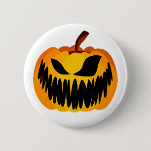 Beängstigend Orange Halloween Pumpkin Button