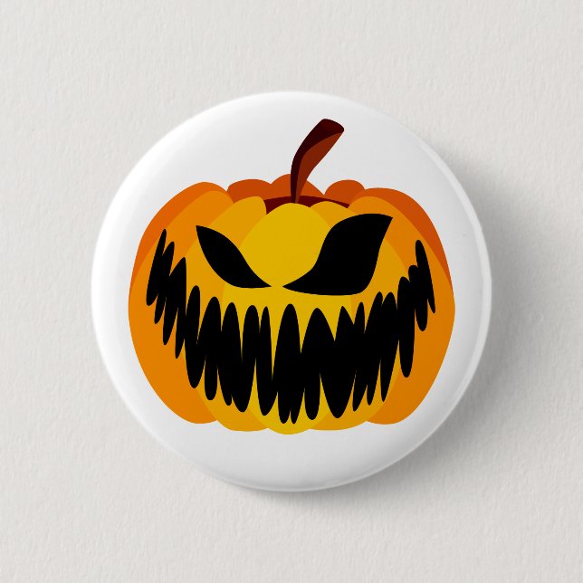 Beängstigend Orange Halloween Pumpkin Button (Vorderseite)