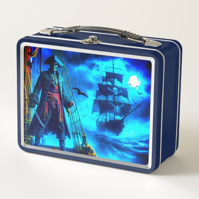 Beängstigend Pirate Metall Brotdose (Vorderseite)