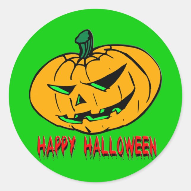 Beängstigend Pumpkin Runder Aufkleber (Vorderseite)