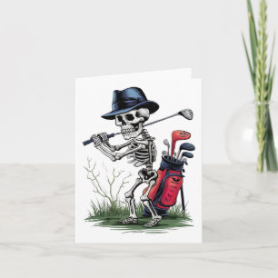 Beängstigend Skeleton Golf Zu Halloween Golfsport Karte