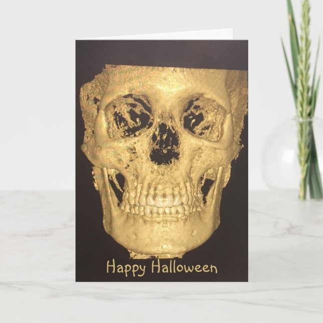 Beängstigend Skull Halloween Karte (Vorderseite)