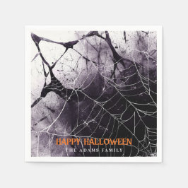 Beängstigend Spider Web Happy Halloween Individuel Serviette