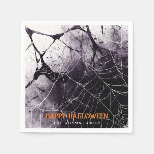 Beängstigend Spider Web Happy Halloween Individuel Serviette