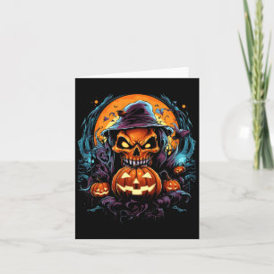 Beängstigend Spooky Castle Halloween Pumpkin Hexe Karte