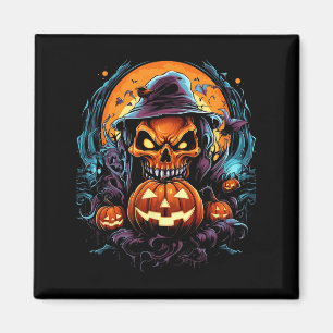 Beängstigend Spooky Castle Halloween Pumpkin Hexe Magnet