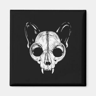 Beängstigend Spooky Cat Feline Skull Halloween A Magnet