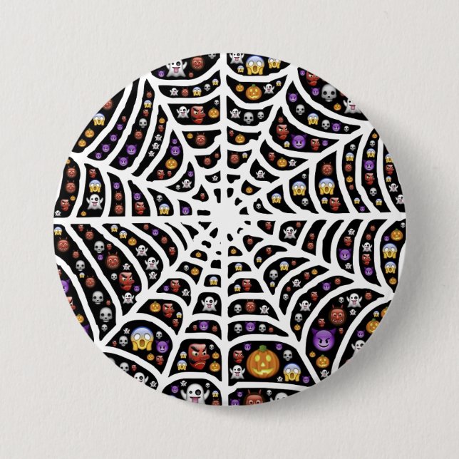 Beängstigend Spooky Cobweb Collage Button (Vorderseite)