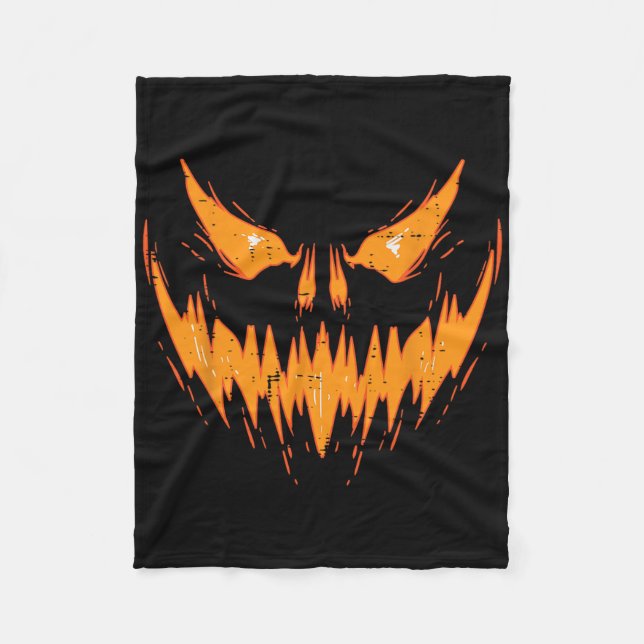 Beängstigend Spooky Kürbislaterne Gefecht Pumpkin  Fleecedecke (Vorderseite)