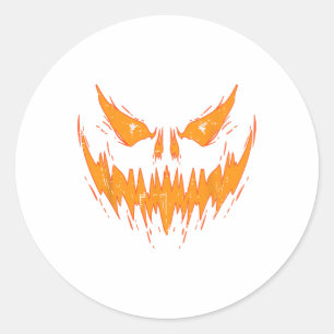 Beängstigend Spooky Kürbislaterne Gefecht Pumpkin Runder Aufkleber