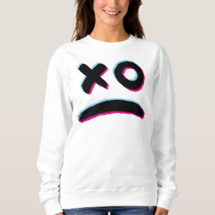 Beängstigend Stroke Smile Face Glitch Happy Hallow Sweatshirt