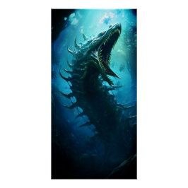 Beängstigend unter dem Meereskreaturmonster Poster