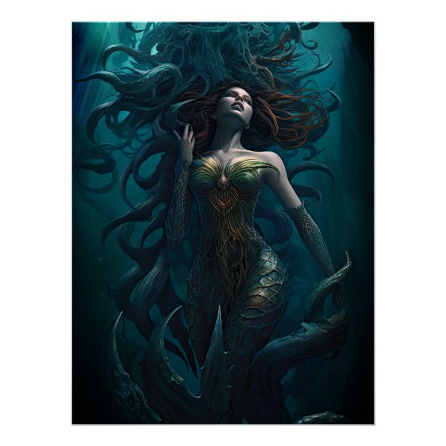 Beängstigend unter Meeresspiegel - Siren-Meerjungf Poster (Vorderseite)