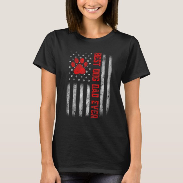 Beängstigend US-Flagge Bester Hund-Vater je Bester T-Shirt (Vorderseite)