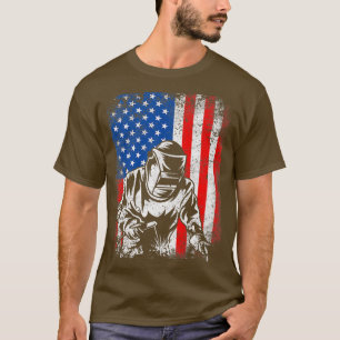 Beängstigend USA Amerikanischer Flaggenschweisser  T-Shirt