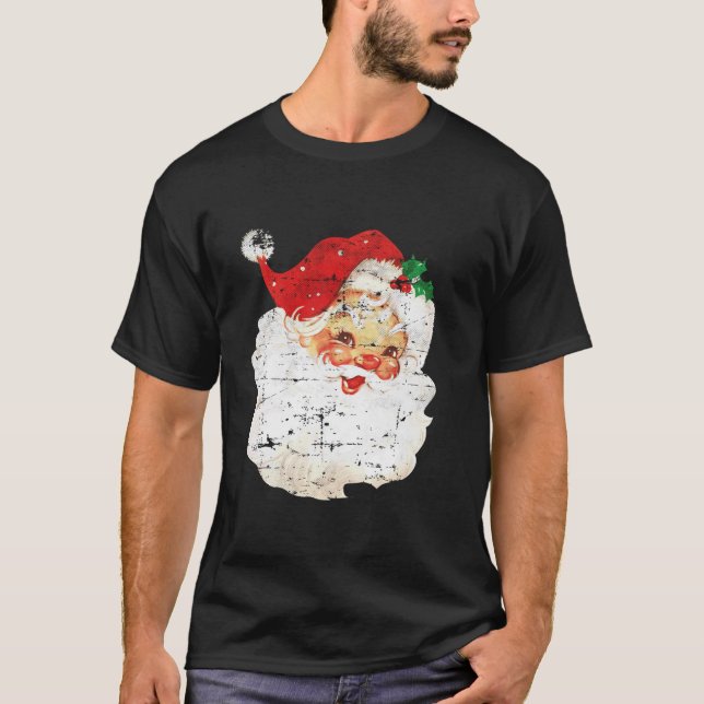 Beängstigend Vintager Weihnachtsmann sieht alt T-Shirt (Vorderseite)