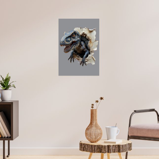 Beängstigend Wall Breakfast Dinosaur Raptor Poster (Wohnzimmer 3)