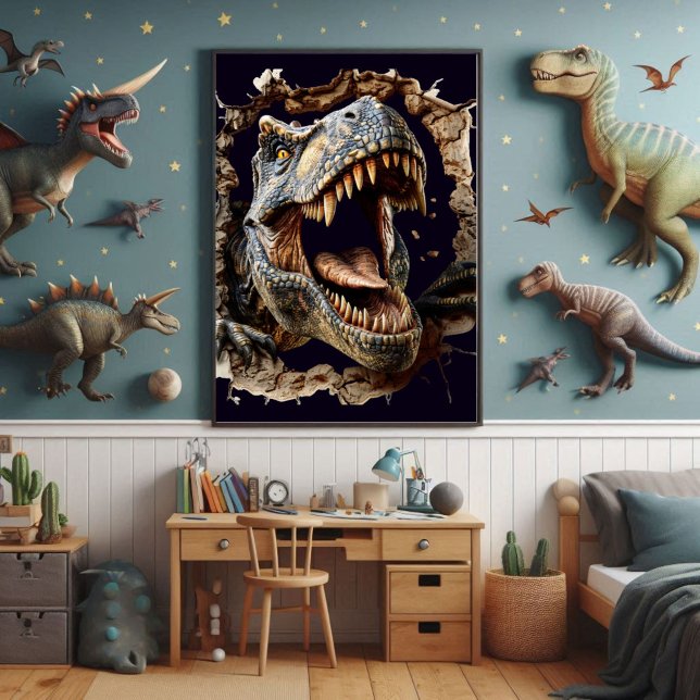 Beängstigend Wall Breakfast Dinosaur T-Rex Poster  (Von Creator hochgeladen)