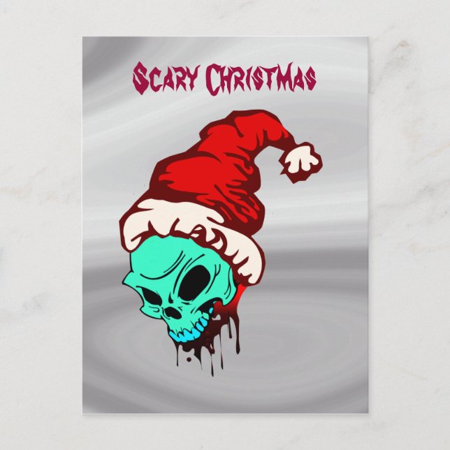 Beängstigend WeihnachtsWeihnachtsWeihnachtsmann Bl Feiertagspostkarte (Vorderseite)